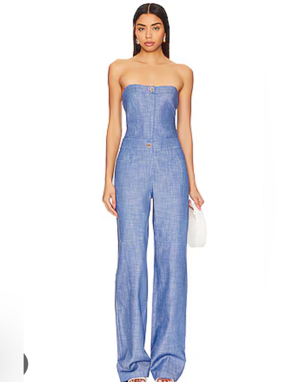 Alexis Strapless Chambray Blue Jumpsuit